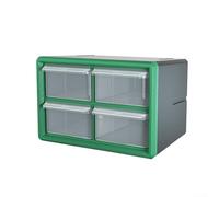 Yhenlovtt Boîte de rangement multifonction en polypropylène empilable à suspendre pour outils de voiture, équipement d'usine, 4/12 compartiments, vert foncé, orange (4 grilles vertes)