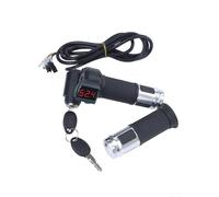 Yhenlovtt C Poignée d'accélérateur de vélo avec affichage de la tension LED pour guidon de scooter 36 V 48 V 60 V 72 V E-For Bike Scooter Batterie réelle Argenté