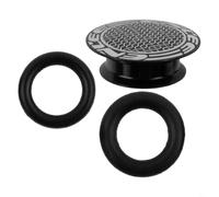 Yhenlovtt Cache-poussière creux en alliage d'aluminium avec anneaux en caoutchouc de 18 mm et 20 mm pour l'entretien et la protection du vélo en noir, rouge, B (noir)