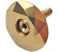 Yhenlovtt Capuchon de casque en alliage d'aluminium, couvercle de tige de fourche de 28,6 mm avec vis à écrou étoilé, finition dorée sept couleurs pour personnalisation du tube de direction de vélo