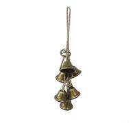 Yhenlovtt Carillon éolien en fer pour énergie positive - 38 mm triple cloche décoration d'intérieur, symbole de nettoyage et de chance pour autel ou bouton de porte (B et E)