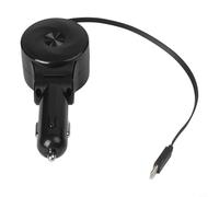 Yhenlovtt Chargeur de voiture avec affichage numérique, 66 W PD, charge rapide, câble rétractable et deux ports USB, alliage d'aluminium pour véhicules 12 V-24 V (PD30 W + super rapide)