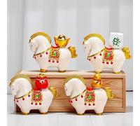 Yhenlovtt Cheval rotatif en résine de style chinois, mascotte peinte à la main pour l'année du cheval avec symbolisme de prospérité, compact 8,1 x 4,2 x 7 cm pour la maison ou le bureau (5)