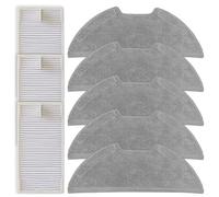 Yhenlovtt Clea Lot de 3 filtres et 5 chiffons en microfibre pour aspirateur M9 E10s A8 Blanc Gris