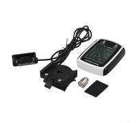 Yhenlovtt Compteur de vitesse filaire et compteur kilométrique LCD avec boîtier en ABS étanche, rétroéclairage pour conduite de jour et de nuit, installation pour vélo de route et VTT, noir (blanc)