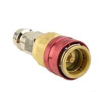 Yhenlovtt Coupleur rapide d'extension côté haut pour manomètre R134A A/C avec connecteurs en laiton 180° et raccord rouge 17 mm