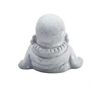 Yhenlovtt Décoration de jardin Bouddha souriant en résine pour - Statue décorative durable pour extérieur et intérieur pour cour, terrasse, jardin, espaces de vie (B)