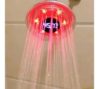 Yhenlovtt Eau de douche LED simple avec 3 modes de construction - Détection de la pluie/massage/mélange - Changement de couleur de la tête (bleu/vert/rouge) pour froid/chaud/argent chaud - Spray