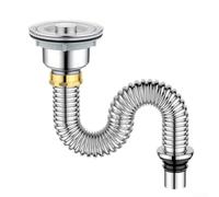 Yhenlovtt Égouttoir d'évier de cuisine en acier inoxydable avec bouchon en cuivre flexible de 80 cm pour acier et salle de bain avec interf épais Allcopper (A)