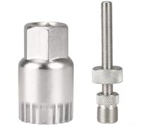 Yhenlovtt Extracteur de manivelle professionnel pour pédalier carré conique en acier au carbone compatible avec les vélos de montagne, comprend une douille de pédalier et un kit antidérapant (D)