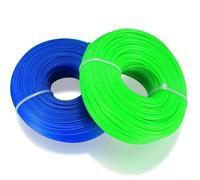 Yhenlovtt Fil de tondeuse à gazon 16 mm + 200 m au total en double x 100 m bleu chaud bobines résistantes et résistantes pour cordon d'herbe de jardin