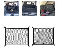 Yhenlovtt Filet de rangement élastique pour coffre de voiture 80 x 60 cm à 160 x 120 cm extensible avec boucles en plastique pour voitures, SUV et camions Noir (simple couche)