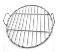Yhenlovtt Grille de barbecue ronde en acier inoxydable avec poignée, grille de cuisson pour camping, barbecue en plein air, plaque de cuisson pour pique-nique, fête de jardin (35 cm)