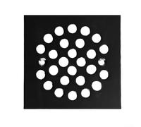 Yhenlovtt Grille de vidange carrée en acier inoxydable 304 à visser pour salle de bain avec trous de 10 mm pour canalisations de 10 à 35,6 cm (carré - noir)