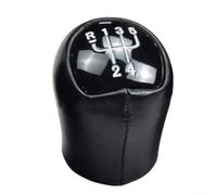 Yhenlovtt Housse noire 5 vitesses Pommeau de levier de vitesse pour Clio II, Espace, Kangoo et Kangoo Express (1990-2008) - Cuir PU avec Housse Argent ou Noir