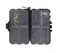 Yhenlovtt Kit de 90 hameçons de pêche en métal avec émerillons pour pêche à la carpe et matériel de terminal en plastique