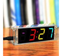 Yhenlovtt Kit de montage innovant d'horloge électronique à faire soi-même, parfait pour enseigner aux étudiants les circuits et le chronométrage (rouge)