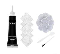 Yhenlovtt Kit de rénovation de crème de voiture 50 ml pour rayures, fissures et pelage sur sièges de voiture, canapés et articles en cuir avec outils d'application Noir 50 ml