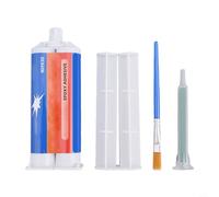 Yhenlovtt Kit de réparation de canne à pêche 50 ml avec colle époxy, haute transparence AB pour la construction de cannes et la fixation de bâtons de mer, comprend une brosse, une tige de poussée