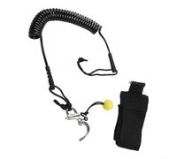 Yhenlovtt Laisse de cheville pour planche à pagaie de surf et SUP - 3 m x 5 mm - Corde enroulée avec cordon élastique et sangle en néoprène réglable - Pivot solide - Rel rapide