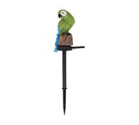 Yhenlovtt Led Plus Lampe de sol en résine pour perroquet avec statue de jardin, pelouse, allée, éclairage extérieur pour patio, porche, allée solaire (vert)