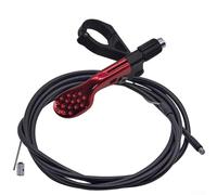 Yhenlovtt Levier à distance pour tige de selle de vélo avec câble interne et externe, 22 mm en alliage d'aluminium télescopique, texte (rouge)