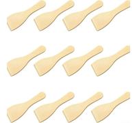 Yhenlovtt Lot de 12 spatules en bois naturel pour racler, retourner et servir des pizzas, des œufs, des crêpes - Sans danger pour les ustensiles de cuisine antiadhésifs