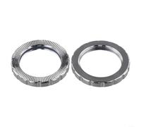 Yhenlovtt Lot de 2 bagues de verrouillage pour vélo électrique, écrou extérieur en acier et écrou de pédalier, compatible avec les moteurs d'entraînement M500 M420, argenté