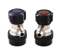 Yhenlovtt Lot de 2 connecteurs de coupleur rapide réglables pour systèmes AC R134a, raccords de recharge CVC côté haut et bas avec évasement de 14 mm, compatibles avec climatisation de voiture, camion
