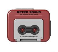 Yhenlovtt Lot de 2 mini enregistreurs vocaux, porte-clés rétro et accessoires (rouge)