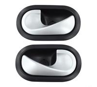 Yhenlovtt Lot de 2 poignées de porte intérieure de voiture compatibles avec Master MK3 2010-2020 Megane II pour Clio Berlingo Chrome Argent ABS OEM 8200174075