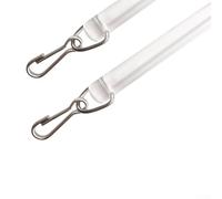 Yhenlovtt Lot de 2 tringles de commande pour stores vénitiens transparents de 43,2 cm pour ouverture et fermeture de rideaux, acrylique et résine avec crochet en métal, blanc ou transparent