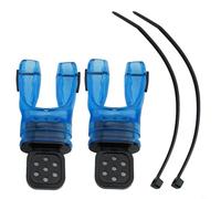 Yhenlovtt Lot de 2 tuba de plongée en silicone compatible avec régulateurs de plongée de qualité alimentaire, embout buccal avec style anti-fuite malléable double (bleu)
