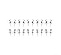 Yhenlovtt Lot de 20 vis d'appât pour pêche à la carpe avec anneau de bouillette émerillons, chevilles en silicone et acier pour leurres en D (vis courtes)