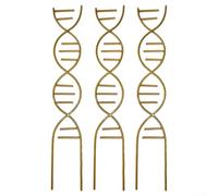 Yhenlovtt Lot de 3 cadres d'escalade DNA d'intérieur et d'extérieur, treillis en métal, support en spirale de fer pour plantes en pot telles que pothos et lierre (doré)