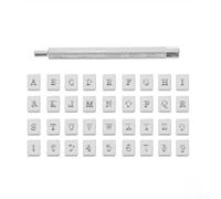 Yhenlovtt Lot de 36 tampons en métal avec lettres et chiffres de A à Z de 0 à 9 caractères pour bois, or, argent, 4 mm, 6 mm, taille (4 mm)