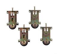 Yhenlovtt Lot de 4 poulies de porte coulissante pour armoires avec rouleau à came lisse et roues montées, construction en fer et plastique, facile à installer, doré