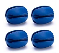 Yhenlovtt Lot de 4 supports de rangement pour canne à pêche avec quintette pour ranger les balles - Avec trou de sangle sécurisé - Protège la canne à pêche - Bleu