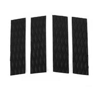 Yhenlovtt Lot de 4 tapis antidérapants en EVA nervurés avant avec dos, coussinets imperméables pour planches de surf, planches de poisson, longboards, skateboards, kayaks - Noir 30 x 8 cm (noir)