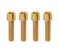 Yhenlovtt Lot de 4 vis M5 x 20 mm M6 x 20 mm pour guidon de vélo (jaune1)