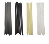 Yhenlovtt Lot de 40 tiges de soudage en plastique pour ABS, PP, PVC, polyéthylène, 200 mm x 5 mm, avec 10 pièces de chaque gris, PVC, noir, polypropylène, beige, ABS, blanc, PE pour outils de soudeur