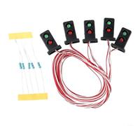 Yhenlovtt Lot de 5 feux de mât en treillis pour modélisme ferroviaire, signaux nains à 2 aspects, LED de 20 mm, signaux nains vert/rouge
