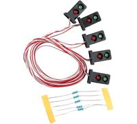Yhenlovtt Lot de 5 voyants de calibre OO HO, 20 mm - Signaux nains vert/rouge - 2 aspects - Pour modèles de trains - Améliore l'apparence générale - Décoration de rue