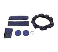 Yhenlovtt Lot de 7 accessoires en strass pour intérieur de voiture avec housse de volant de 38 cm, housses de ceinture de sécurité et dessous de verre pour un confort de conduite amélioré (bleu)