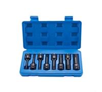 Yhenlovtt Lot de 8 douilles hexagonales 1/2" en acier chromé H5-H19 avec étui de rangement pour réparation automobile outils d'atelier