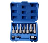 Yhenlovtt Lot de 9 extracteurs de vis cassées pour perceuse électrique, kit de retrait de boulons dénudés pour tuyaux d'eau, robinets, réparations domestiques, gris acier (A)