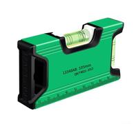 Yhenlovtt Mini rapporteur numérique inclinomètre avec 2 niveaux à bulle pour la mesure, règle en alliage d'aluminium pour outils de bricolage à la maison, vert, 105 x 14 x 54 mm