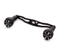 Yhenlovtt Moulinet de pêche à double manivelle pour poignée Daiwa en carbone 130 mm avec poignée en C Plus noire ou rouge en fibre - Mousse (noir)