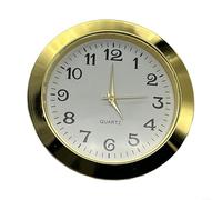 Yhenlovtt Mouvement d'horloge avec boîtier en acier inoxydable - Cadran rond - Chiffres arabes - Lunette argentée - Verre minéral - 36 mm/55 mm - Pour projets d'artisanat à la maison (55 mm C)