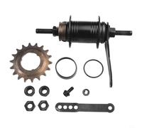 Yhenlovtt Moyeu compatible avec frein à rétropédalage à 36 trous avec roue libre S pour vélos à pignon fixe, pédale arrière en acier inoxydable, moyeu arrière 18 t avec frein unique (noir 36 trous)